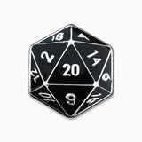 Weapon of Choice D20 Lapel Pin (Black/Silver)